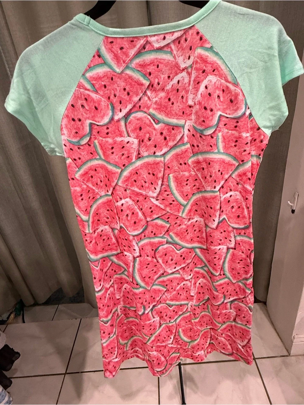Sweet Dreams Watermelon Print Nightshirt - Mint & Pink